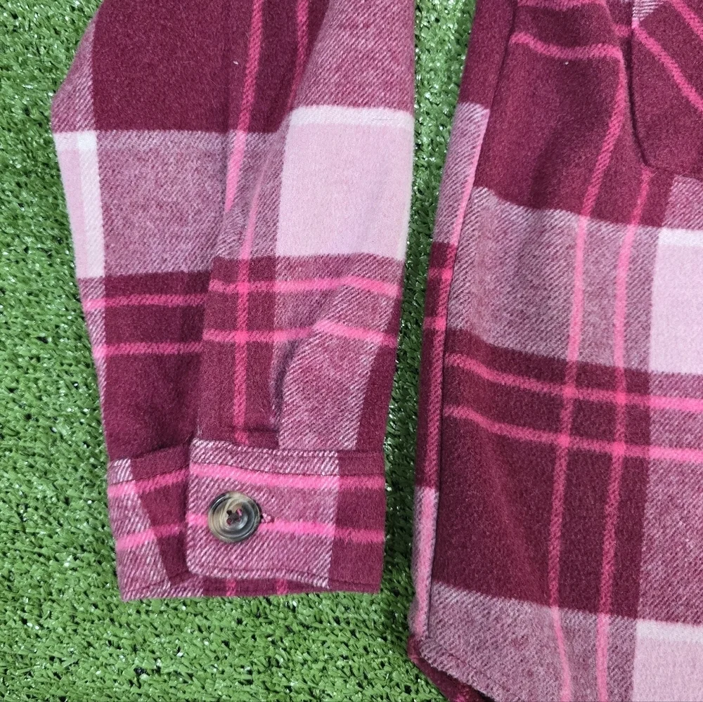 Sugar & Jade Girls Size L 12\14 Wool Blend Sugar Plum Plaid Button Down Jacket